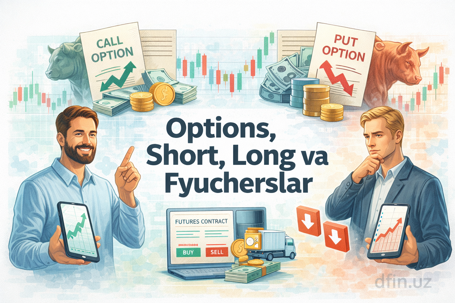 Opsionlar, long va short pozitsiyalar, hamda fyucherslar: ular qanday ishlaydi?